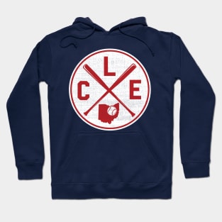 Vintage Cleveland Ohio Map Baseball Bats Hoodie